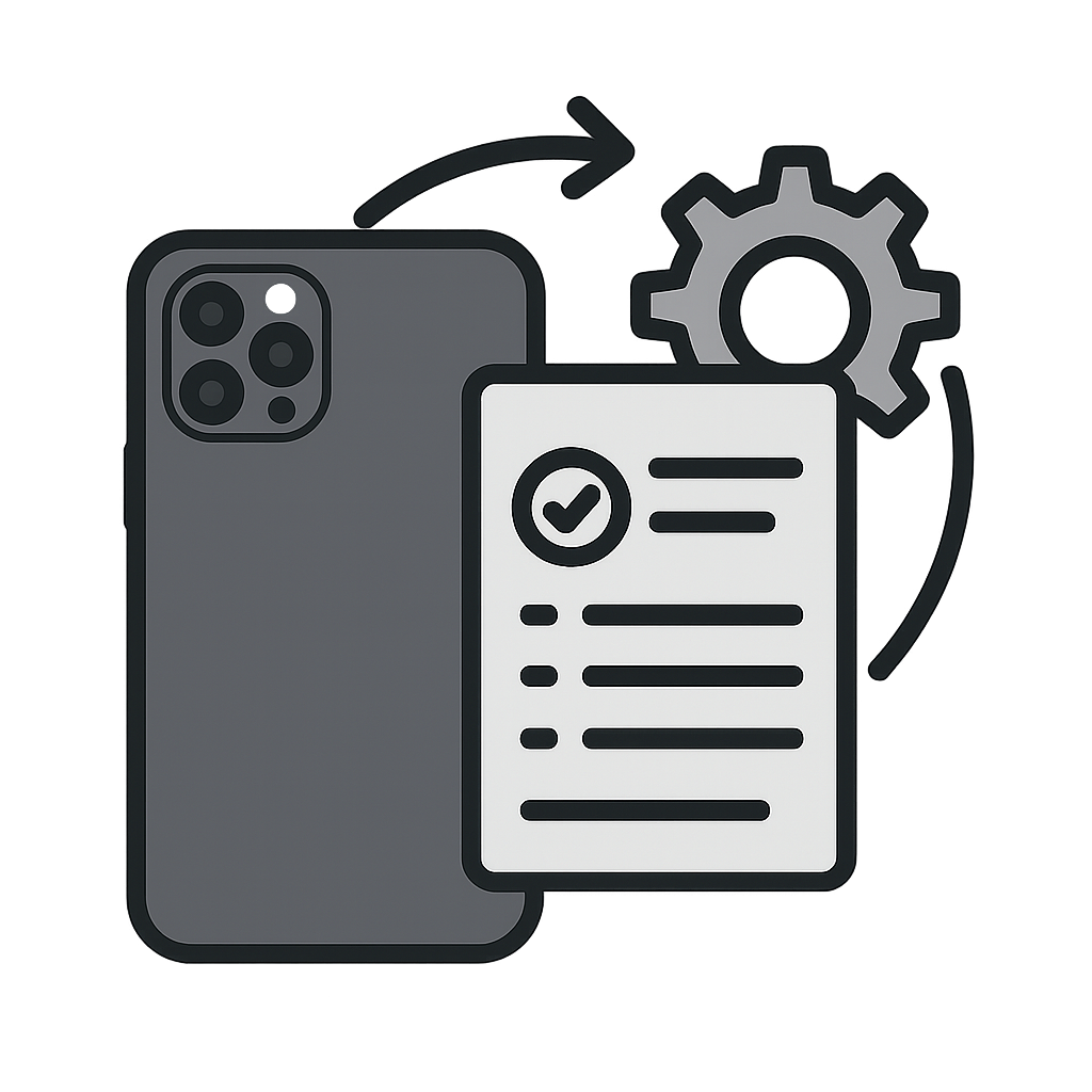 need an icon representing automation planning with iphone pro png clear background-1