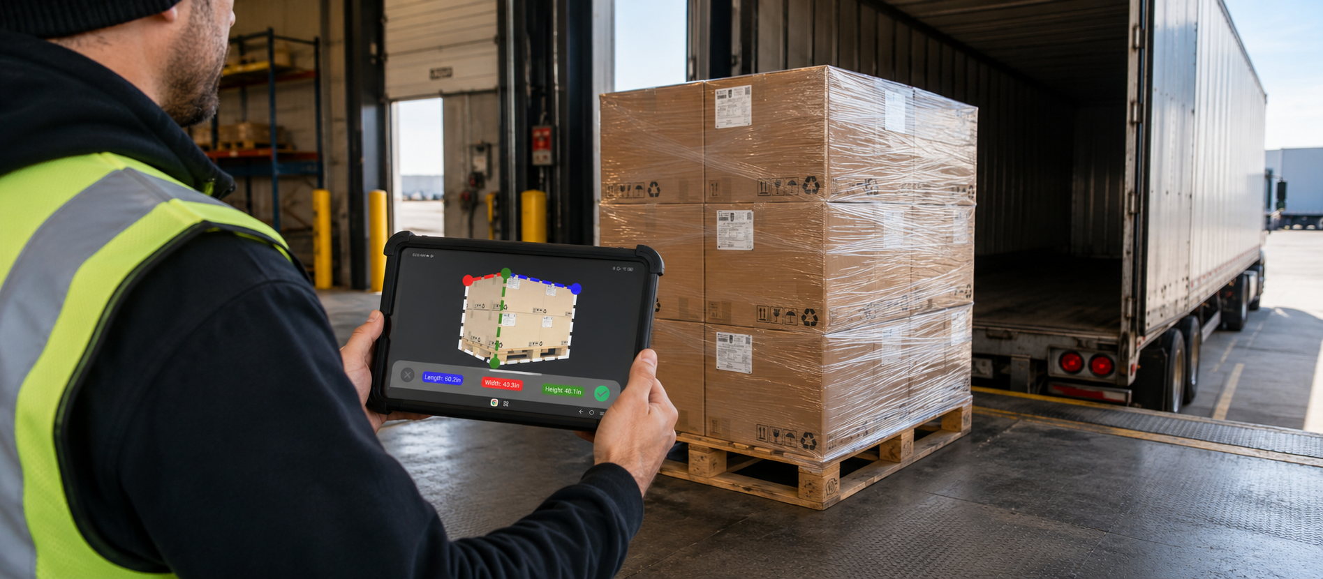 Dimensioning pallets for shipment