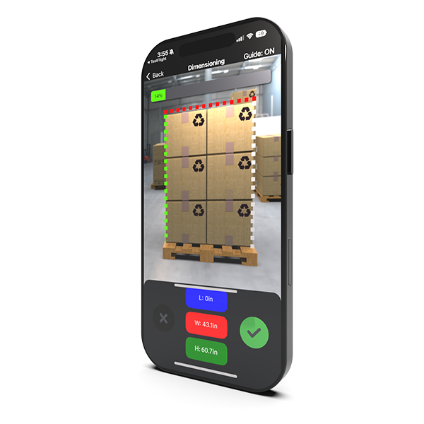 iPhone - phone only facing left - xpim dimensioning screen - 600x600