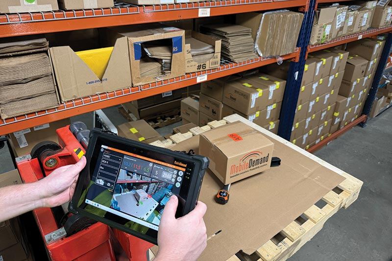 xdim capturing dimensions on pallet in rafters