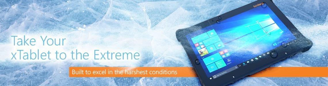 a rugged tablet on ice