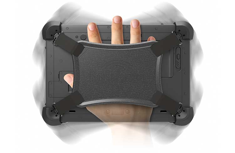 Handtrap feature on a rugged tablet