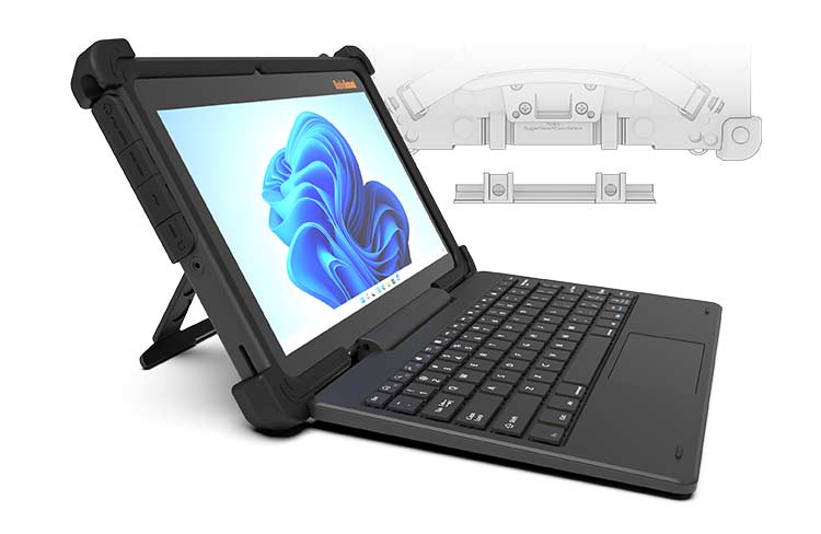 xtablet flex10b with easel and keyboard