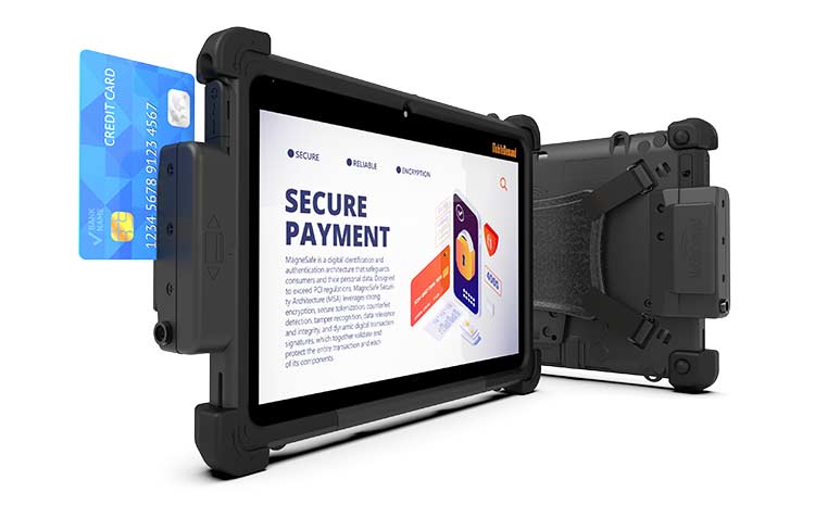 xtablet flex10b with integrated magstripe reader